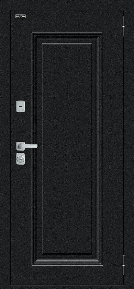 Дверь Thermo Флэш МФ/BChrome Букле черное/Cappuccino Melinga BR6215