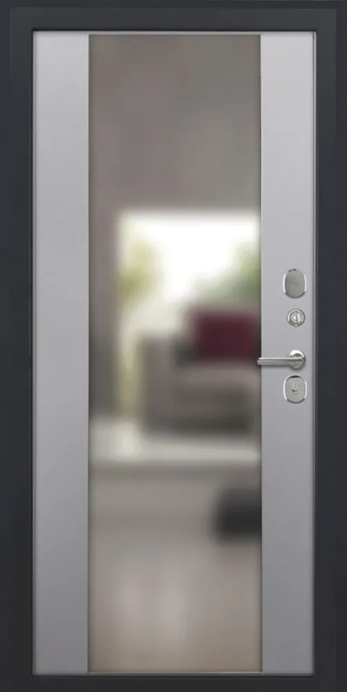 Товар Дверь ДвериПРО L-Термо серебро Алиса (16мм, ПВХ софт грей, зеркало) DPRO195340