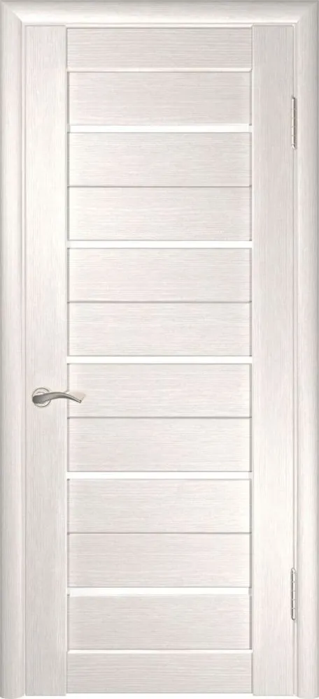 Межкомнатная дверь ЛУ-22 (Беленый дуб, стекло лакобель белое)